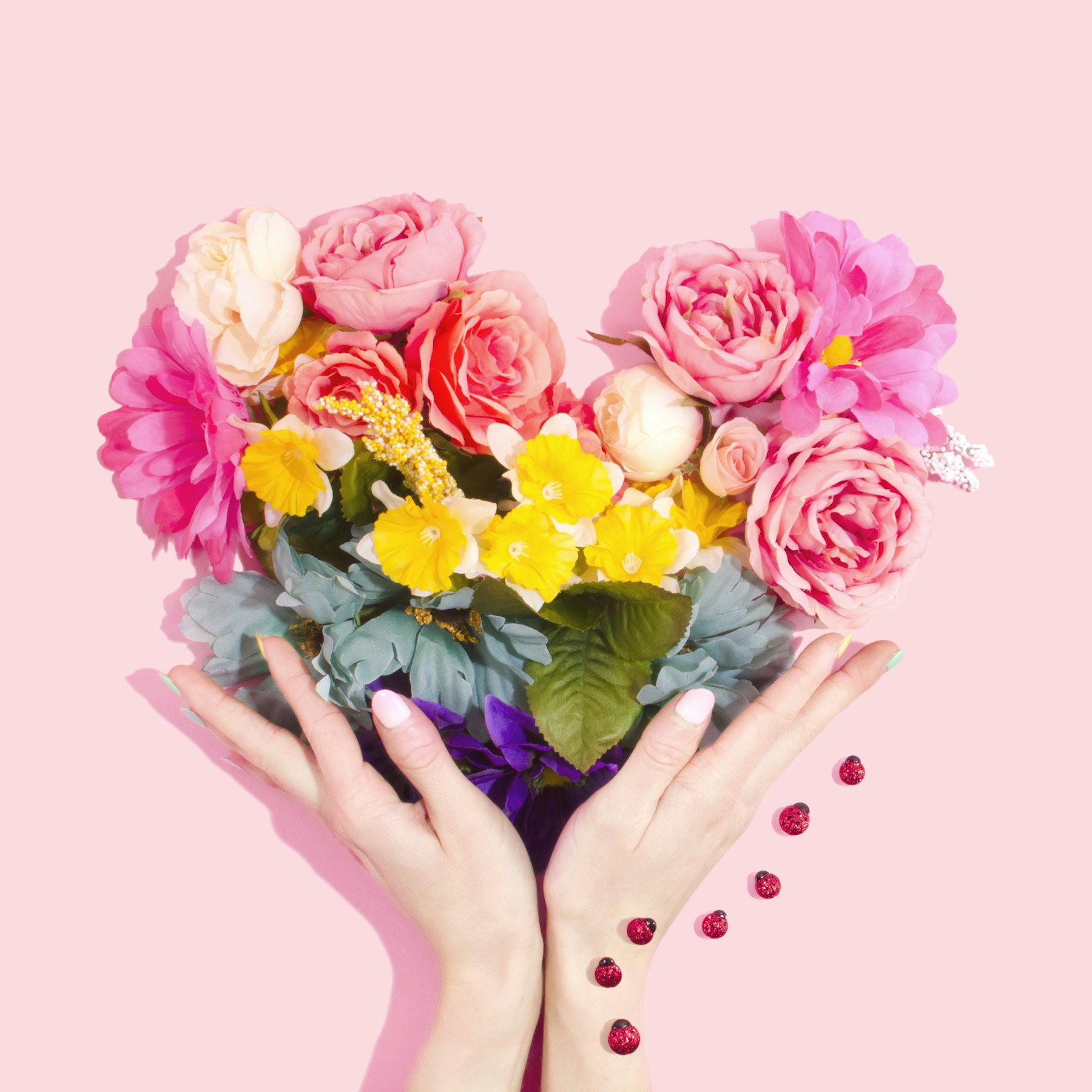 Fresh flowers prepared for arrangement